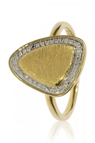 Sárga arany gyémánt köves gyűrű 82043