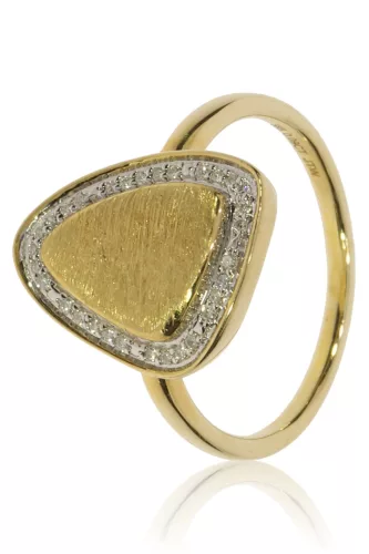 Sárga arany gyémánt köves gyűrű 82043