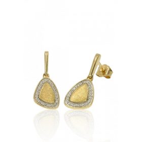 Sárga arany gyémánt köves stekkeres fülbevaló 82045