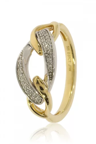 Sárga-Fehér arany gyémánt köves gyűrű 82068