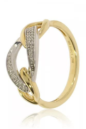 Sárga-Fehér arany gyémánt köves gyűrű 82068