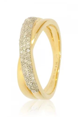 Sárga arany gyémánt köves gyűrű 83625