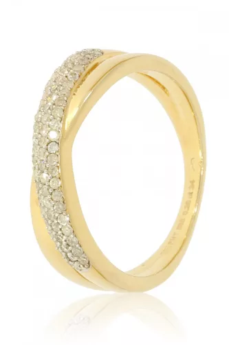 Sárga arany gyémánt köves gyűrű 83625