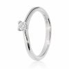 Fehér arany hullámos gyémánt gyűrű 0,20 ct kővel - 84335