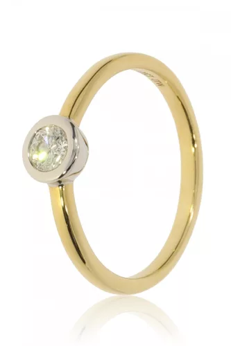 Sárga-Fehér arany gyémánt köves gyűrű 84992