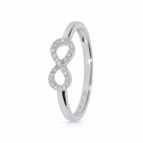 Fehér arany végtelen mintás gyémánt gyűrű sorköves kialakítással - 84996