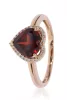Vörös arany gyémánt és gránát köves gyűrű 85010