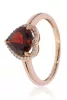 Vörös arany gyémánt és gránát köves gyűrű 85010