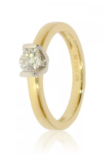 Sárga arany gyémánt köves gyűrű 85014