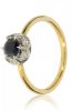 Sárga-Fehér arany gyémánt és zafír köves gyűrű 85015