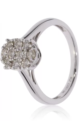 Fehér arany gyémánt köves gyűrű 85020