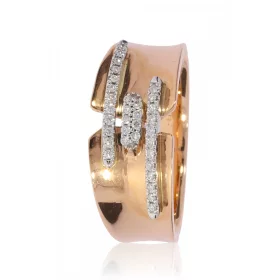 Vörös arany gyémánt köves gyűrű 85021