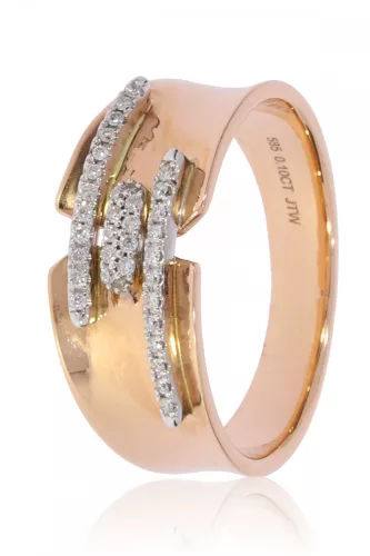 Vörös arany gyémánt köves gyűrű 85021