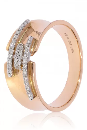 Vörös arany gyémánt köves gyűrű 85021