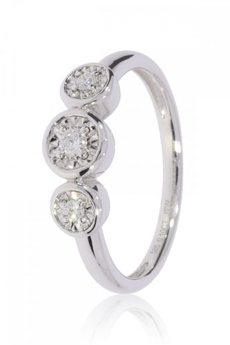 Fehér arany gyémánt köves gyűrű 85022