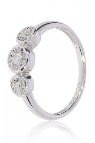 Fehér arany gyémánt köves gyűrű 85022