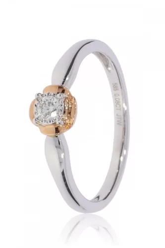 Fehér-Vörös arany gyémánt köves gyűrű 85023