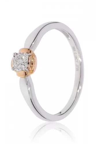 Fehér-Vörös arany gyémánt köves gyűrű 85023
