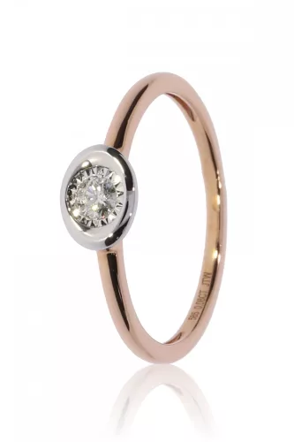 Vörös arany gyémánt köves gyűrű 85024