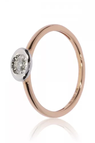 Vörös arany gyémánt köves gyűrű 85024