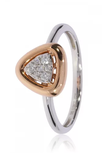 Fehér-Vörös arany gyémánt köves gyűrű 85027