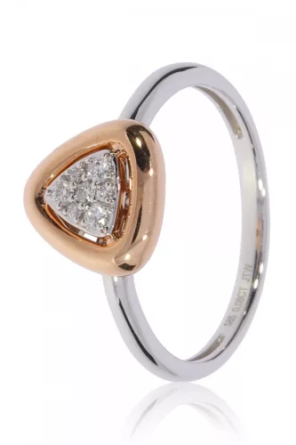 Fehér-Vörös arany gyémánt köves gyűrű 85027