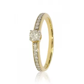 Sárga arany gyémánt köves gyűrű 85033