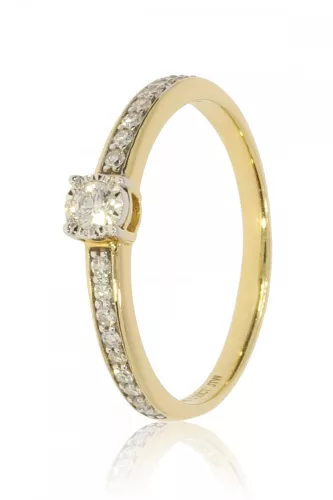 Sárga arany gyémánt köves gyűrű 85033