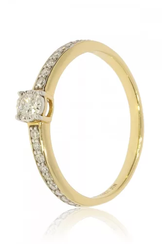 Sárga arany gyémánt köves gyűrű 85033