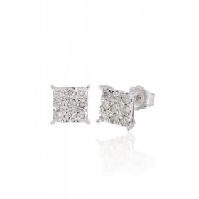 Fehér arany gyémánt köves stekkeres fülbevaló 85078