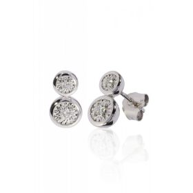 Fehér arany gyémánt köves stekkeres fülbevaló 85083