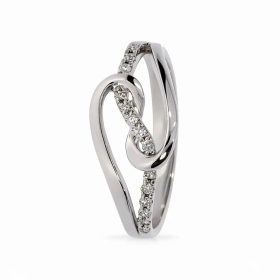 Fehér arany végtelen mintás gyémánt sorköves gyűrű - 85207