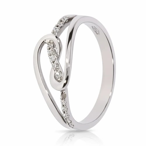 Fehér arany végtelen mintás gyémánt sorköves gyűrű - 85207