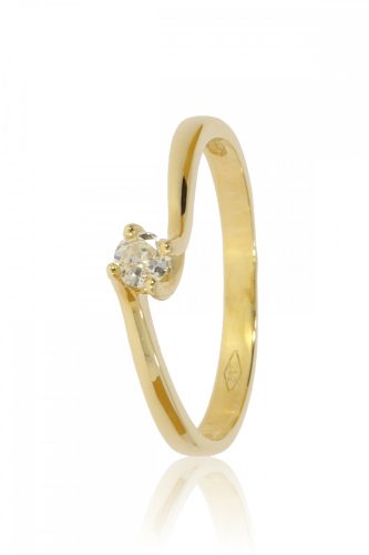 Sárga arany gyémánt köves gyűrű 85632