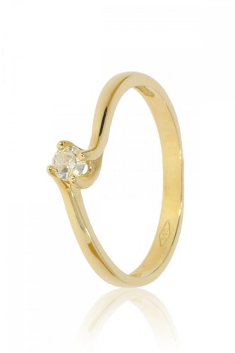 Sárga arany gyémánt köves gyűrű 85632