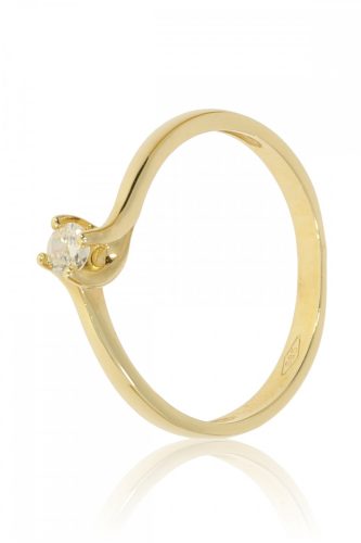 Sárga arany gyémánt köves gyűrű 85632