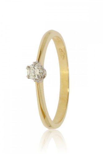 Sárga arany gyémánt köves gyűrű 85637