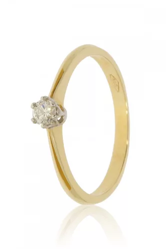 Sárga arany gyémánt köves gyűrű 85637