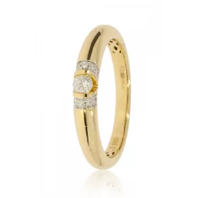 Sárga arany gyémánt köves gyűrű 86077