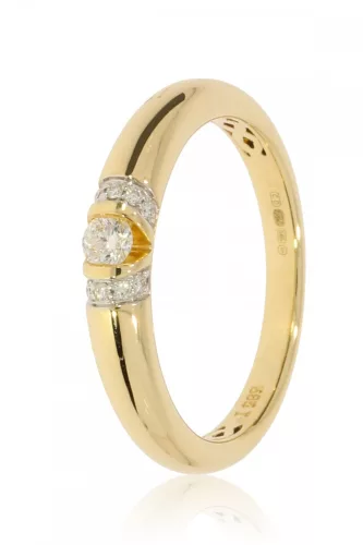 Sárga arany gyémánt köves gyűrű 86077