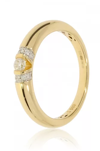 Sárga arany gyémánt köves gyűrű 86077