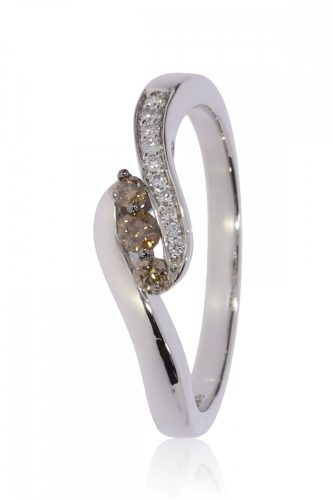 Fehér arany gyémánt köves gyűrű 86118