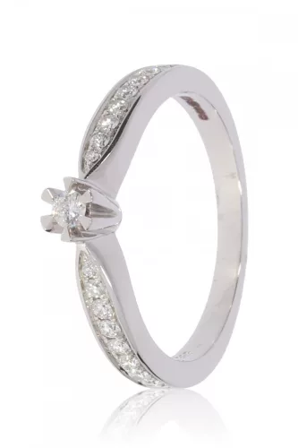 Fehér arany gyémánt köves gyűrű 86119