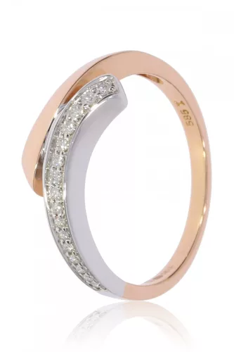 Fehér-Vörös arany gyémánt köves gyűrű 86121