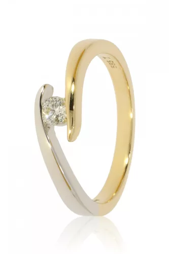 Sárga-Fehér arany gyémánt köves gyűrű 86127