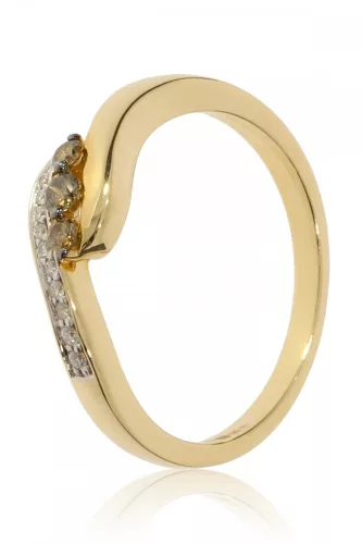 Sárga arany gyémánt köves gyűrű 86134