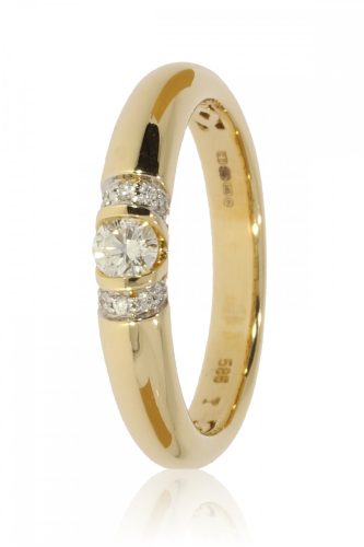 Sárga arany gyémánt köves gyűrű 86152