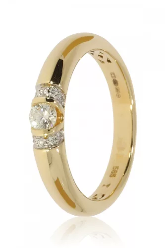 Sárga arany gyémánt köves gyűrű 86152