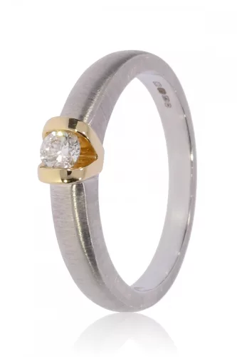 Fehér-Sárga arany gyémánt köves gyűrű 86161