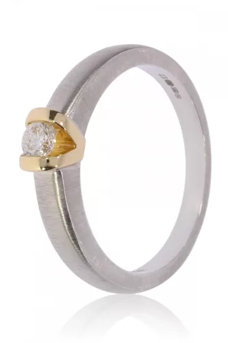 Fehér-Sárga arany gyémánt köves gyűrű 86161